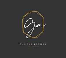 G ein ga Initiale Brief Handschrift und Unterschrift Logo. ein Konzept Handschrift Initiale Logo mit Vorlage Element. vektor