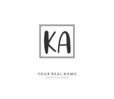 k ein ka Initiale Brief Handschrift und Unterschrift Logo. ein Konzept Handschrift Initiale Logo mit Vorlage Element. vektor