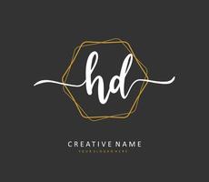 hd Initiale Brief Handschrift und Unterschrift Logo. ein Konzept Handschrift Initiale Logo mit Vorlage Element. vektor