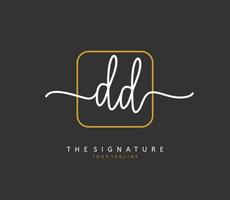 dd Initiale Brief Handschrift und Unterschrift Logo. ein Konzept Handschrift Initiale Logo mit Vorlage Element. vektor