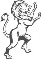 Silhouette stehend Löwe heraldischen Wappen Mantel der Arm Vektorzeichnung