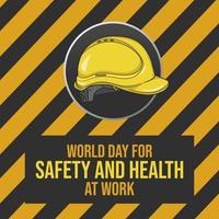 Welt Tag zum Sicherheit und Gesundheit beim arbeiten. Arbeit Sicherheit Bewusstsein Vorlage vektor