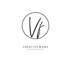 vf Initiale Brief Handschrift und Unterschrift Logo. ein Konzept Handschrift Initiale Logo mit Vorlage Element. vektor