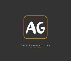 ag Initiale Brief Handschrift und Unterschrift Logo. ein Konzept Handschrift Initiale Logo mit Vorlage Element. vektor