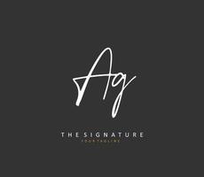 ag Initiale Brief Handschrift und Unterschrift Logo. ein Konzept Handschrift Initiale Logo mit Vorlage Element. vektor