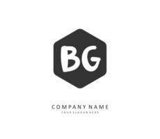 bg första brev handstil och signatur logotyp. en begrepp handstil första logotyp med mall element. vektor