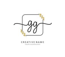 gg Initiale Brief Handschrift und Unterschrift Logo. ein Konzept Handschrift Initiale Logo mit Vorlage Element. vektor