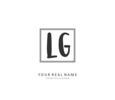 lg Initiale Brief Handschrift und Unterschrift Logo. ein Konzept Handschrift Initiale Logo mit Vorlage Element. vektor