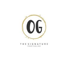 og Initiale Brief Handschrift und Unterschrift Logo. ein Konzept Handschrift Initiale Logo mit Vorlage Element. vektor