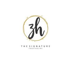 z h zh Initiale Brief Handschrift und Unterschrift Logo. ein Konzept Handschrift Initiale Logo mit Vorlage Element. vektor