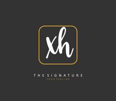 x h xh Initiale Brief Handschrift und Unterschrift Logo. ein Konzept Handschrift Initiale Logo mit Vorlage Element. vektor