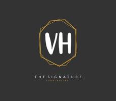 v h vh Initiale Brief Handschrift und Unterschrift Logo. ein Konzept Handschrift Initiale Logo mit Vorlage Element. vektor