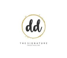 dd Initiale Brief Handschrift und Unterschrift Logo. ein Konzept Handschrift Initiale Logo mit Vorlage Element. vektor