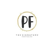 pf Initiale Brief Handschrift und Unterschrift Logo. ein Konzept Handschrift Initiale Logo mit Vorlage Element. vektor