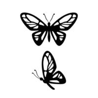 fjäril silhuett design vektor illustration. insekt tecken och symbol använda sig av för bröllop dekoration.