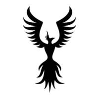 Phönix Silhouette Logo Design. Feuer Vogel im Mythologie. vektor