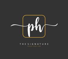 p h ph Initiale Brief Handschrift und Unterschrift Logo. ein Konzept Handschrift Initiale Logo mit Vorlage Element. vektor