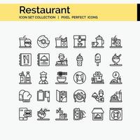 Restaurant Umriss Icon Set vektor