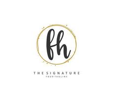 f h fh Initiale Brief Handschrift und Unterschrift Logo. ein Konzept Handschrift Initiale Logo mit Vorlage Element. vektor