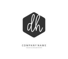 d h dh Initiale Brief Handschrift und Unterschrift Logo. ein Konzept Handschrift Initiale Logo mit Vorlage Element. vektor