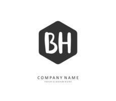 b h bh första brev handstil och signatur logotyp. en begrepp handstil första logotyp med mall element. vektor