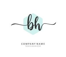 b h bh Initiale Brief Handschrift und Unterschrift Logo. ein Konzept Handschrift Initiale Logo mit Vorlage Element. vektor