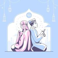 Shalat islamisch Illustration Vektor Hintergrund