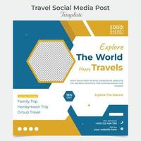 Reise Urlaub Ferien Tour Platz Flyer Post Banner und Sozial Medien Post Vorlage Design vektor