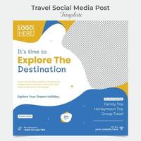 Reise und Tourismus Sozial Medien Post und Platz Flyer Post Banner Vorlage Design vektor