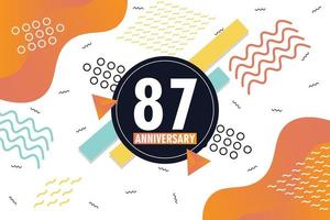 87 .. Jahrestag Feier Logo mit bunt abstrakt Hintergrund Design mit geometrisch Formen Vektor Design