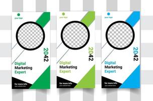 Digital Marketing instagram Geschichten Banner Vorlage Design kostenlos Vektor
