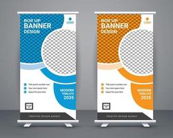 modern rollen oben Banner Vorlage Design kostenlos Vektor