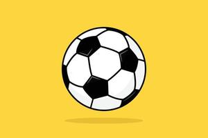 fotboll boll tecknad serie fotboll boll isolerat på gul bakgrund vektor illustration