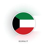 kuwait runda flagga mall design vektor