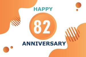 82 Jahre Jahrestag Feier geometrisch Logo Design mit Orange Blau und Weiß Farbe Nummer auf Weiß Hintergrund Vorlage vektor