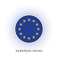 europeisk union flagga runda design vektor