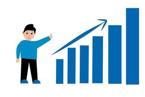 tillväxt människor företag begrepp med grafer. vektor illustration.