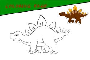 stegosaurus skiss för barn till Färg. design för barns bok. vektor illustration