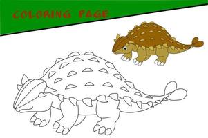 ankylosaurus skiss för barn till Färg. design för barns bok. vektor illustration