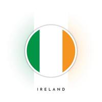 irland runda flagga mall design vektor