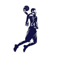 Mann Basketball Silhouette Logo Design Illustration Vektor