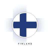 finland runda flagga mall design vektor