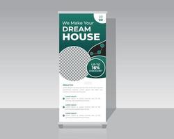 Immobilien-Roll-up-Banner vektor