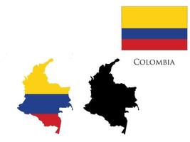Kolumbien Flagge und Karte Illustration Vektor