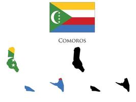 Komoren Flagge und Karte Illustration Vektor