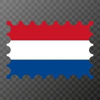 porto stämpel med nederländerna flagga. vektor illustration.