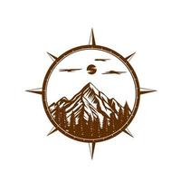 berg logotyp, vektor berg klättrande, äventyr, design för klättrande, klättrande Utrustning, och varumärke med berg logotyp vektor illustration