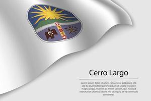 Welle Flagge von cerro Largo ist ein Zustand von Uruguay. vektor