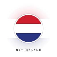 Nederländerna flagga runda design vektor
