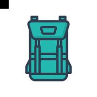 Rucksack Symbol eben Stil vektor